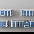 Modern Office Building Exterior Design With Glass Windows And Symmetrical Facade