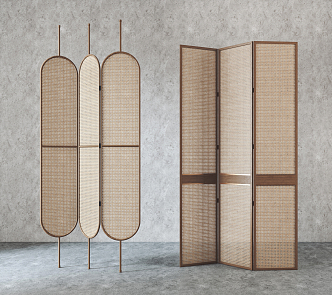 Southeast Asia screen rattan screen partition 3d model