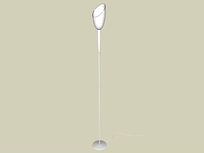 Modern Minimalist Floor Lamp With Sleek Curved Shade Slim Pole And Round Base 3d model