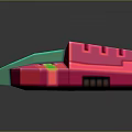 Colorful 3D Aerospace Spacecraft Model With Pink Blue Green Design For Space Exploration