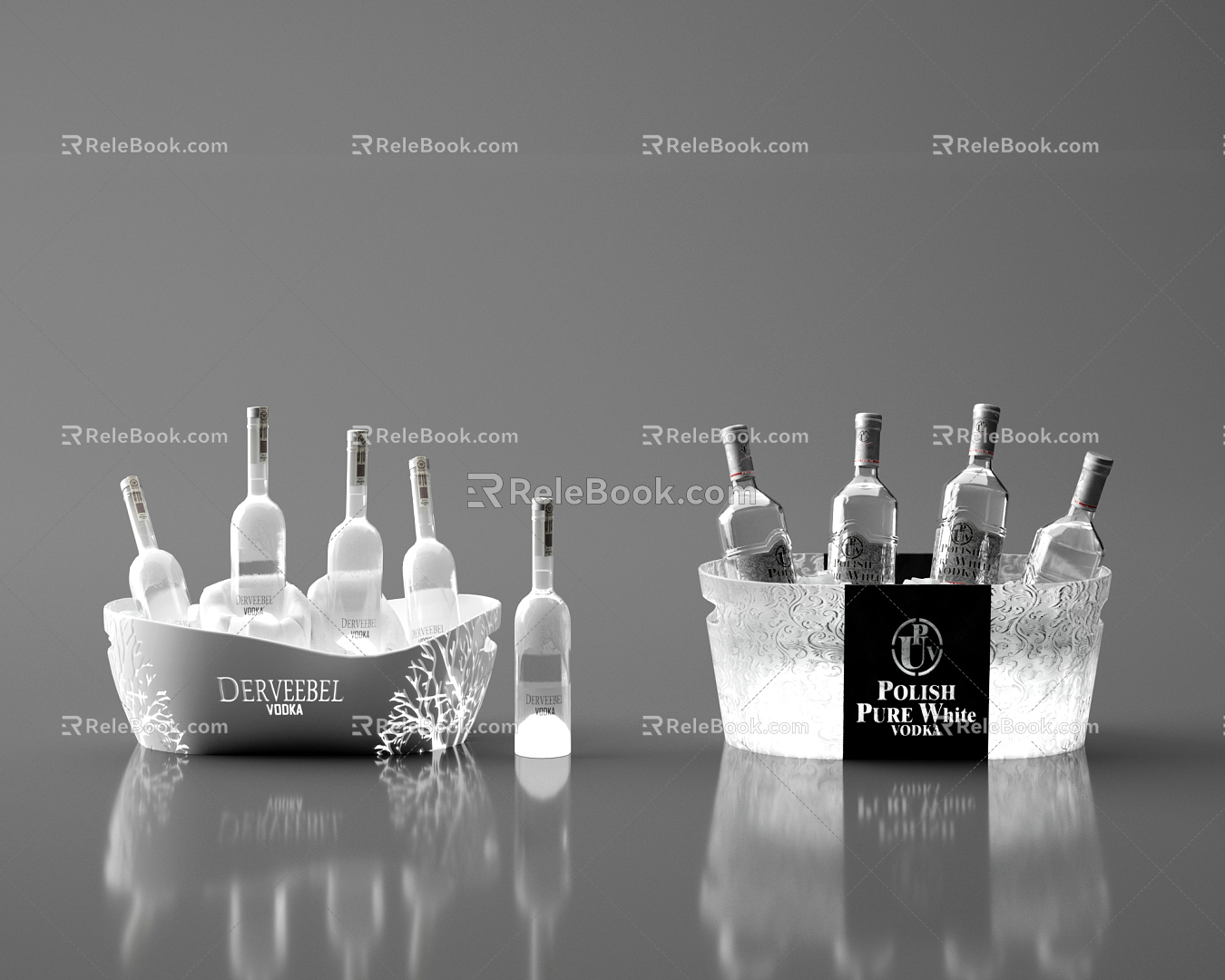 Modern wine ice bucket wine bottle model