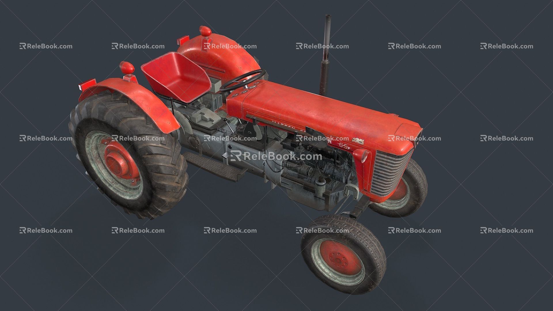 Agricultural Tractor Realistic Machine Machinery Agricultural Tractor Motor Vehicle Function Car Red 3d model