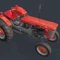 Agricultural Tractor Realistic Machine Machinery Agricultural Tractor Motor Vehicle Function Car Red 3d model