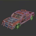 Custom Metallic Car With Grille Design Roll Cage And Unique Exterior