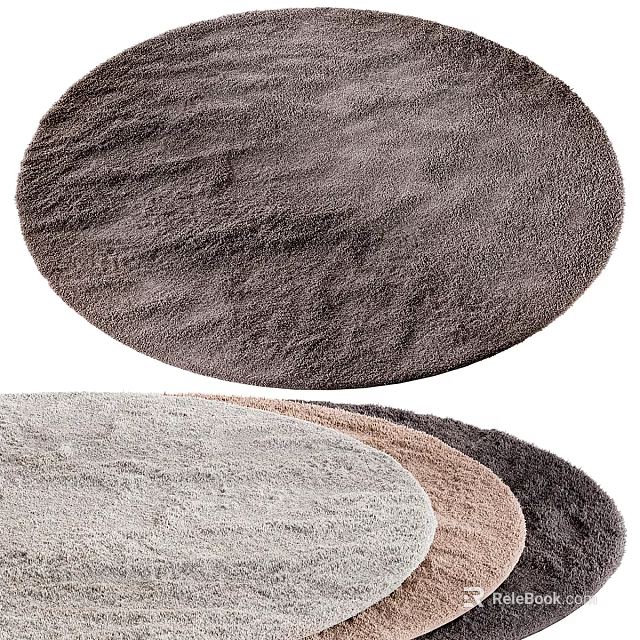 Soft Plush Round Carpet With Various Colors Perfect For Living Room Home Decor 3d model 