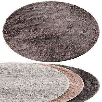 Soft Plush Round Carpet With Various Colors Perfect For Living Room Home Decor 3d model