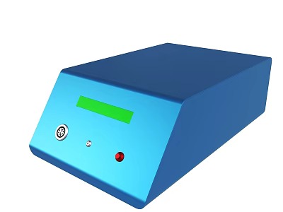 Blue Compact Electronic Device With Green Display And Front Panel Control Buttons 3d model