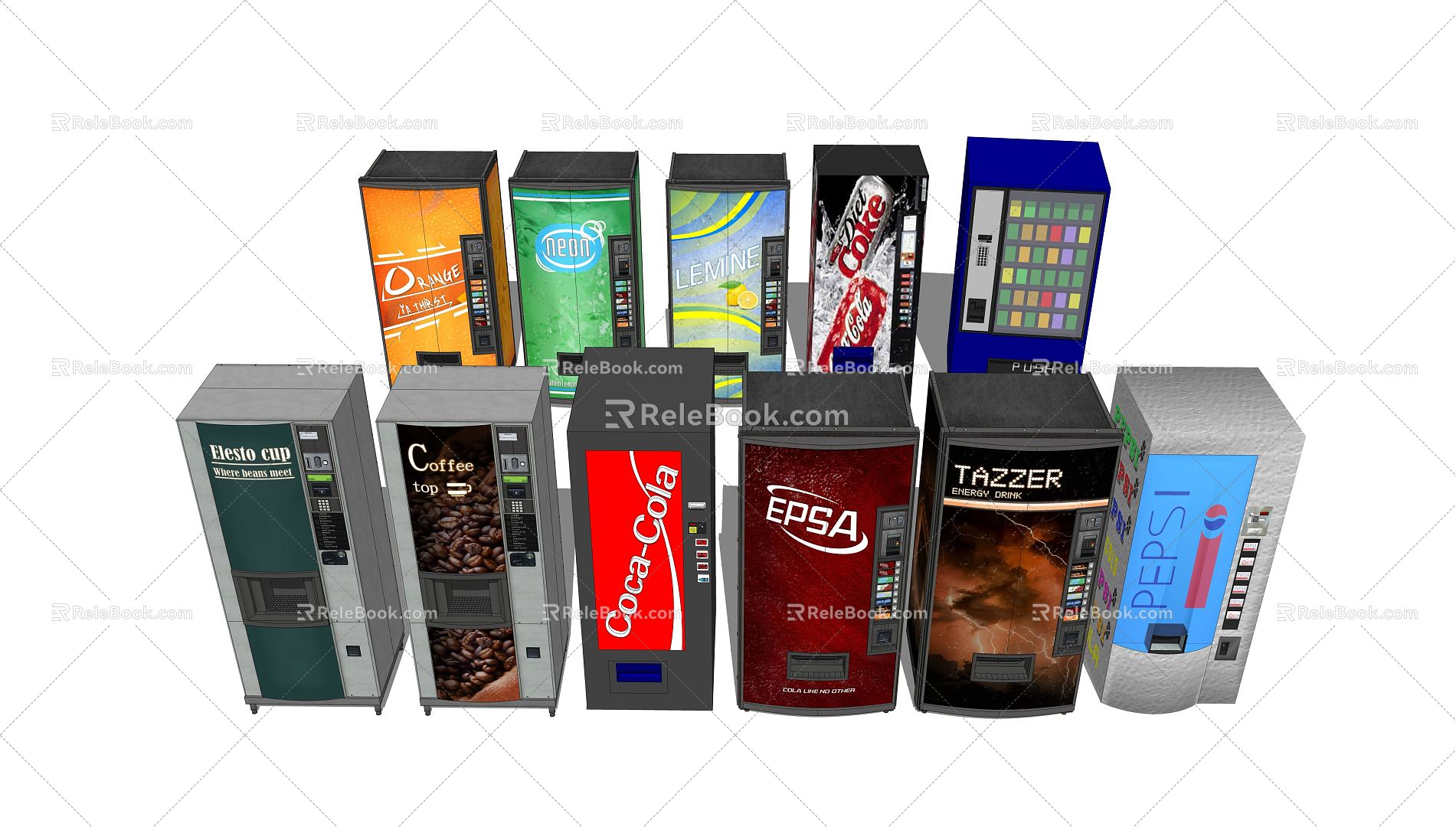 Modern vending machine self-service beverage machine 3d model