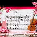 Romantic Wedding March Photo Check-in Spot with Pink Roses Butterflies and Violin