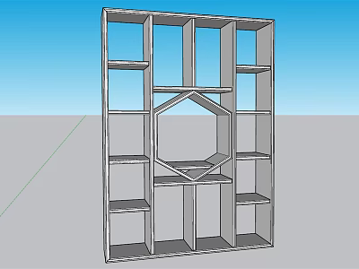 Modern Open Shelf Unit With Geometric Compartments For Home Office Storage 3d model