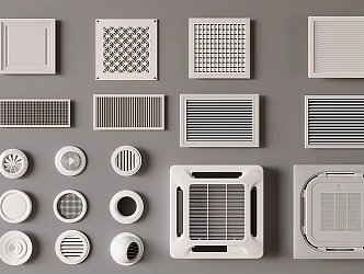 Modern central air conditioner square air conditioner air outlet round air conditioner vent 3d model