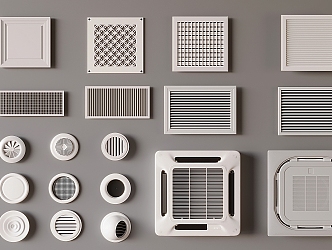 Modern central air conditioner square air conditioner air outlet round air conditioner vent 3d model