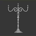 Elegant Silver Candelabra with Multi Armed Classical Design and Decorative Base 3d model