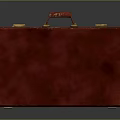 Red Leather Briefcase Featuring Red Handle And Gold Clasps Classic Style 3d model