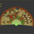 Handcrafted Folding Fan With Traditional Colorful Figure Paintings And Bamboo Frame