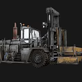 Industrial Heavy Duty Forklift With Mechanical Structure Cargo Fork And Rubber Tires