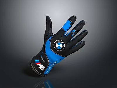 BMW M Series Black And Blue Glove With Logo And Sporty Design 3d model