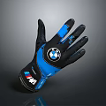 BMW M Series Black And Blue Glove With Logo And Sporty Design