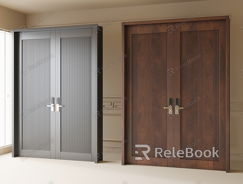 Modern security door double door entry door model