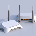 White Wireless Routers With Multiple Antennas For Home Wi-Fi Network Connectivity 3d model