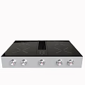 Range hood integrated stove 3d model
