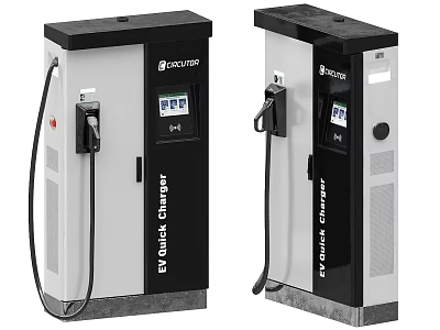 Nectron EV Quick Charger Industrial Equipment With Dual Units And Display Screens 3d model
