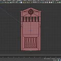 Classic Wooden Single Chair With Clock Decoration Vertical Slats And Carved Patterns