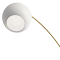 Modern Elegant Floor Lamp With Golden Arc Stand And White Spherical Shade