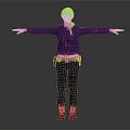 Blonde Female Police Officer In Uniform With Arms Outstretched 3D Character Model