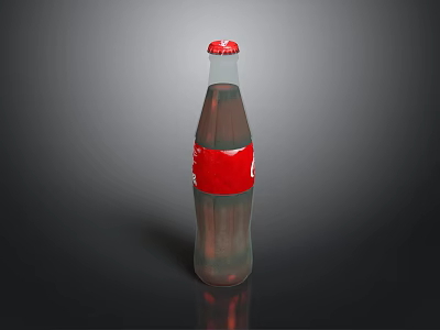 Refreshing Coca Cola Beverage in Glass Bottle with Red Cap and Label 3d model