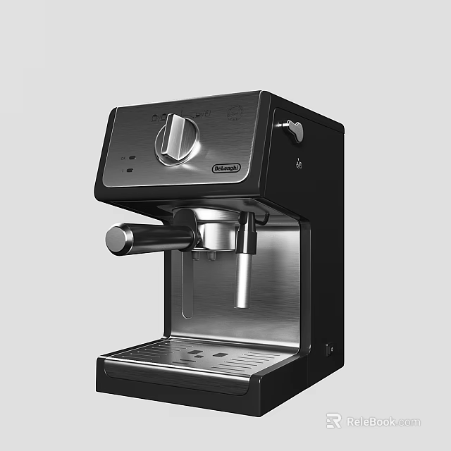 Black And Silver Delonghi Espresso Coffee Machine 3d model
