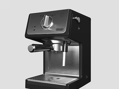 Black And Silver Delonghi Espresso Coffee Machine 3d model
