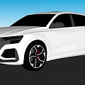 White Audi SUV With Modern Sporty Exterior And Black Alloy Wheels
