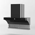 Modern Black Kitchen Range Hood With Sleek Exhaust Design And Control Panel