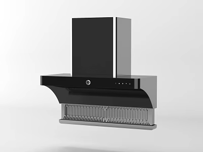 Modern Black Kitchen Range Hood With Sleek Exhaust Design And Control Panel 3d model