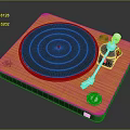 Modern Wooden Turntable With Black Platter Stylish Tonearm And Control Knob