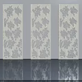 Sliding Doors With Intricate Turtle Pattern On White Decorative Panels 3d model
