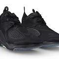 Black Modern Athletic Shoes With Breathable Mesh And Cushioned Sole Design