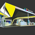 MAXIMO Exhibition Booth With Modern Yellow Black Design And Display Counters