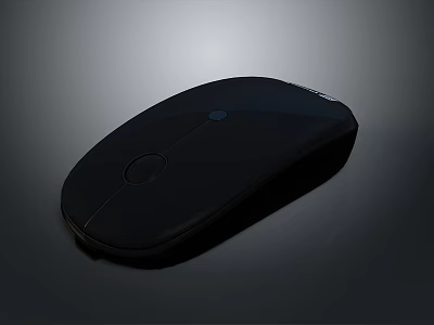 Sleek Black Wireless Computer Mouse With Ergonomic Design And Responsive Buttons 3d model