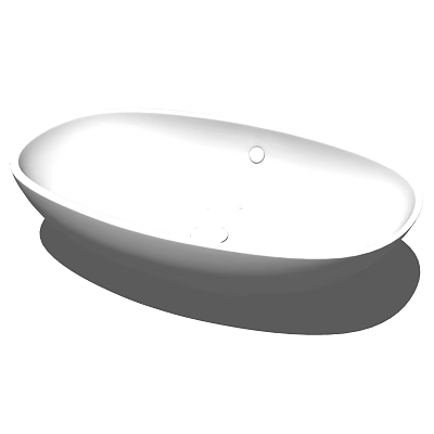 Modern White Oval Sleek Washbasin Design For Bathroom Interior 3d model