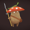 Modern Game Role Mushroom Warrior 3d model