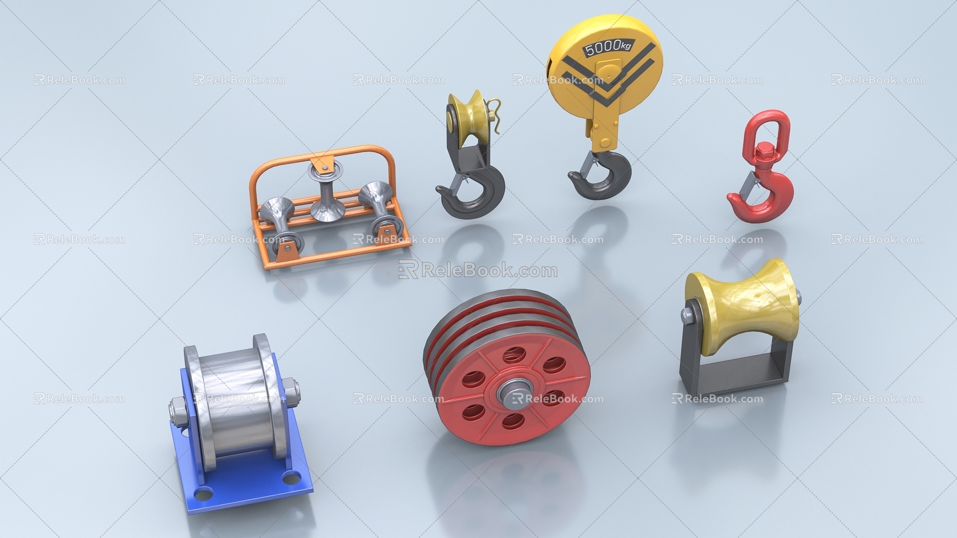 Hook pulley pulley sling 3d model