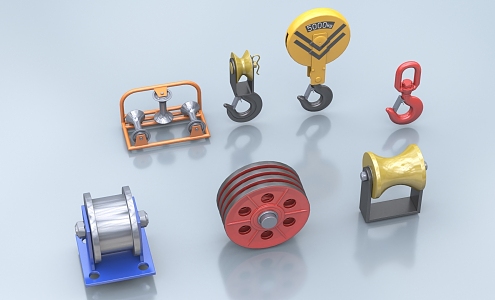 Hook pulley sling 3d model