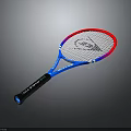 High Performance Tennis Racket With Red Frame Blue Body And Black Handle Grip