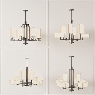 New Chinese Chandelier 3d model