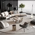 Modern sofa coffee table combination 3d model