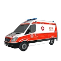 Ambulance Emergency Vehicle With Red White Livery Roof Lights And Medical Cross