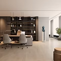 Spacious Modern Office Interior Design With Desks Computers White Chairs Industrial Ceiling And Natural Light