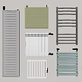 Panel And Column Radiators In White Green And Gray For Modern Homes 3d model